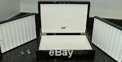 Auth Luxury Montblanc Blk. Lacquer Wood Display Case Box For 20 Pens withkeys NIB