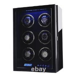 Auto Watch Winder Box 6 Watches Winder Storage Case withLCD Touch Screen Display