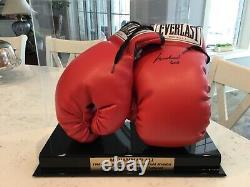 Autographed Muhammad Ali Boxing Gloves (left Glove Signed) With Display Case And