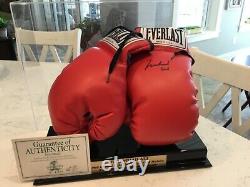 Autographed Muhammad Ali Boxing Gloves (left Glove Signed) With Display Case And