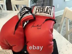 Autographed Muhammad Ali Boxing Gloves (left Glove Signed) With Display Case And