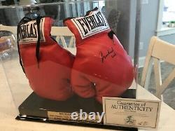 Autographed Muhammad Ali Boxing Gloves (left Glove Signed) With Display Case And