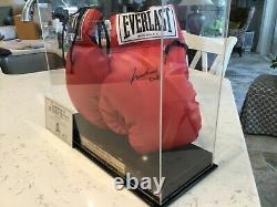 Autographed Muhammad Ali Boxing Gloves (left Glove Signed) With Display Case And