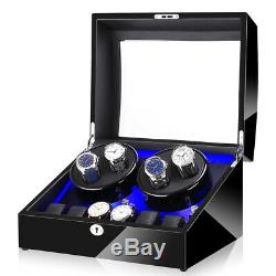 Automatic Rotation 4+6 Watch Winder Display Box Case with LED light USA STOCK