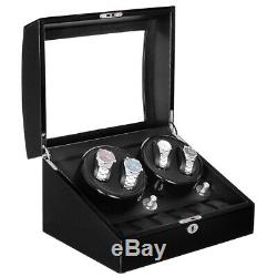 Automatic Rotation 4+6 Watch Winder Display Box Case with LED light USA STOCK