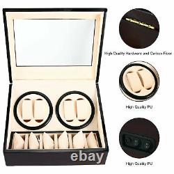 Automatic Rotation 4+6 Watch Winders Display Boxes Storage Case Organizer Silent