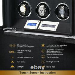 Automatic Watch Winder 9 Watches Display Storage Case Box with Quiet Motor US