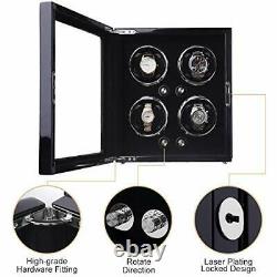 Automatic Watch Winder for 4 Watches, Watch Box Storage Display Case with