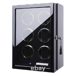 Automatic Watch Winder for 6 Watches Display Storage Case Box with Quiet Motor