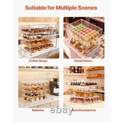 Bakery Display Case, 4-Tier Commercial Countertop Pastry Display Case, Clear Acr
