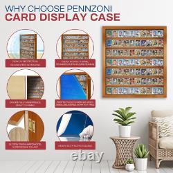 Baseball Card Display Case 70 Ungraded Wall-Mount with Anti-Theft Gold Locks