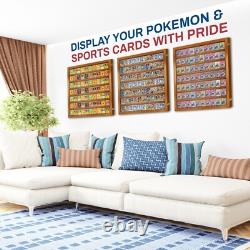 Baseball Card Display Case 70 Ungraded Wall-Mount with Anti-Theft Gold Locks