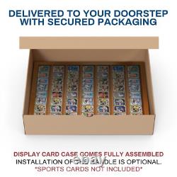 Baseball Card Display Case 70 Ungraded Wall-Mount with Anti-Theft Gold Locks