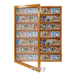 Baseball Card Display Case 70 Ungraded Wall-Mount with Anti-Theft Gold Locks