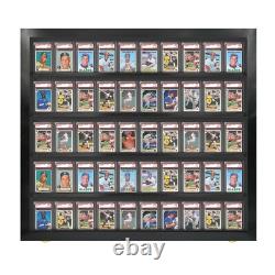 Baseball Card Display Case Sports Card Frame Lockable -Holds 50 PSA Graded Cards