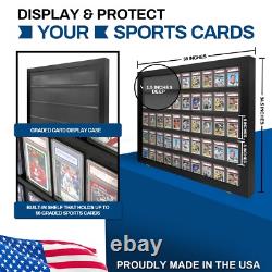 Baseball Card Display Case Sports Card Frame Lockable -Holds 50 PSA Graded Cards