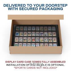 Baseball Card Display Case Sports Card Frame Lockable -Holds 50 PSA Graded Cards