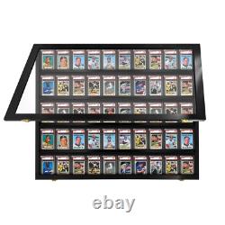 Baseball Card Display Case Sports Card Frame Lockable -Holds 50 PSA Graded Cards
