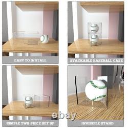 Baseball Display Case 4 Pack, UV Protected Acrylic Square Baseball Holder, Clear Baseball Display Case 4 Pack, UV Protected Acrylic Square Baseball Holder, Clear
