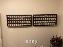 Baseball Display Case 48 Acrylic Cubes Box Cherry Wood Ball Holder Wall Cabinet