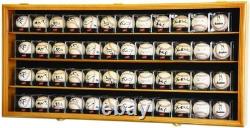 Baseball Display Case 48 Acrylic Cubes Box Cherry Wood Ball Holder Wall Cabinet