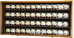 Baseball Display Case 48 Acrylic Cubes Box Cherry Wood Ball Holder Wall Cabinet