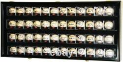 Baseball Display Case 48 Acrylic Cubes Box Cherry Wood Ball Holder Wall Cabinet