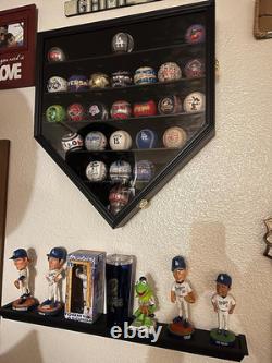 Baseball Display Case Frame Shadow Box Wall Cabinet Holder to Hold 30 Balls, wit