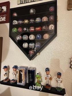 Baseball Display Case Frame Shadow Box Wall Cabinet Holder to Hold 30 Balls, wit