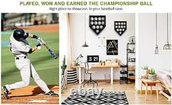 Baseball Display Case Frame Shadow Box Wall Cabinet Holder to Hold 30 Balls, wit