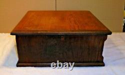 Beautiful Antique Goff's Braid Oak 2 Drawer Cabinet Box Vintage 18 x 18 x 8