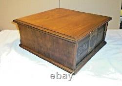 Beautiful Antique Goff's Braid Oak 2 Drawer Cabinet Box Vintage 18 x 18 x 8