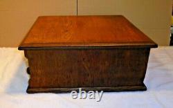 Beautiful Antique Goff's Braid Oak 2 Drawer Cabinet Box Vintage 18 x 18 x 8