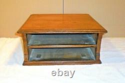 Beautiful Antique Goff's Braid Oak 2 Drawer Cabinet Box Vintage 18 x 18 x 8