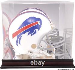 Bills Mahogany Helmet Logo Display Case with Mirror Back