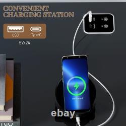 Black Glass Display Case with LED Light for Collectibles, Lockable Curio Cabinet