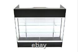 Black Laminate Wood 48 Inch Display Showcase Register Check Out Counter