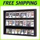 Black Wood Trading Card Display Case with Lock & Protective Acrylic Door