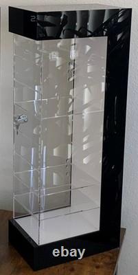 Black and Clear Acrylic Display Case, Box, Lock, BRAND NEW