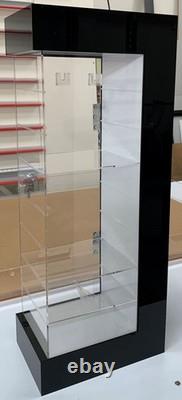 Black and Clear Acrylic Display Case, Box, Lock, BRAND NEW