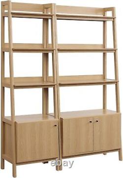 Bookshelf Display Cases in Oak Set of 2