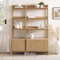 Bookshelf Display Cases in Oak Set of 2