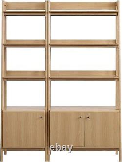 Bookshelf Display Cases in Oak Set of 2