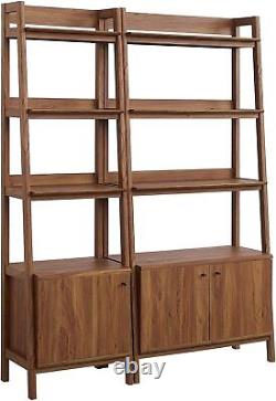 Bookshelf Display Cases in Walnut Set of 2