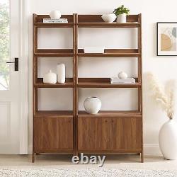 Bookshelf Display Cases in Walnut Set of 2