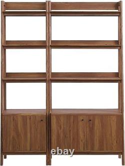 Bookshelf Display Cases in Walnut Set of 2