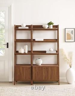 Bookshelf Display Cases in Walnut Set of 2