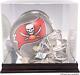 Buccaneers Mahogany Helmet Logo Display Case & Mirror Back