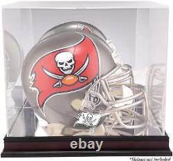 Buccaneers Mahogany Helmet Logo Display Case & Mirror Back