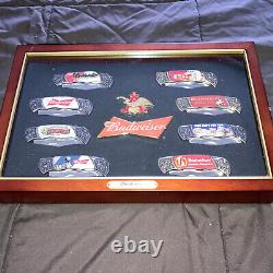 Budweiser Beer Bradford Exchange Set 8 Knives In Lighted Display Case Boxes COA